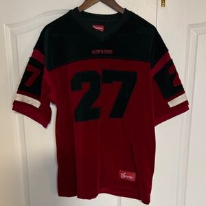 Supreme Men's Red and Black Jersey Shirt